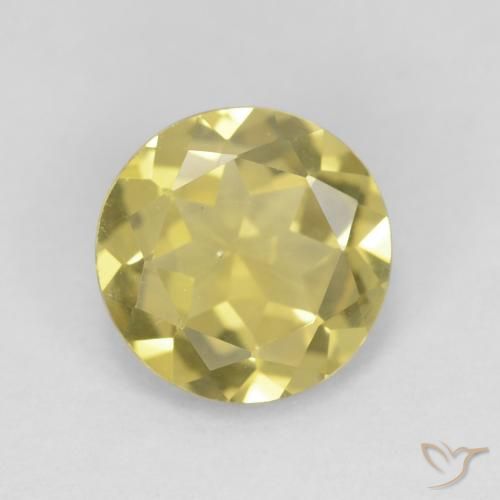 1.48ct 자연스러운 흙빛 노란색 녹주석, 둥근, VVS
