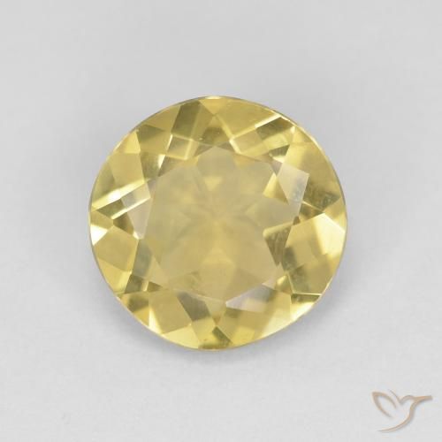 1.43ct 자연스러운 그윽한 노란색 녹주석, 둥근, VVS
