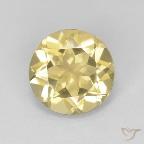 1.72ct 자연스러운 연노랑 녹주석, 둥근, VVS