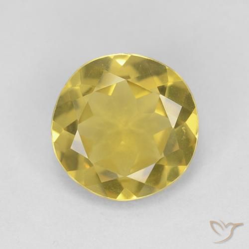 1.65ct 자연스러운 황색을 띠는 금 녹주석, 둥근, VVS