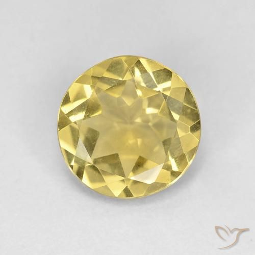 1.60ct 자연스러운 Medium Light-Yellow 녹주석, 둥근, VVS