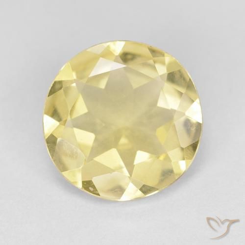1.58ct 자연스러운 라이트 어스시 옐로우 녹주석, 둥근, VVS