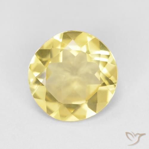 1.50ct 자연스러운 연노랑 녹주석, 둥근, VVS