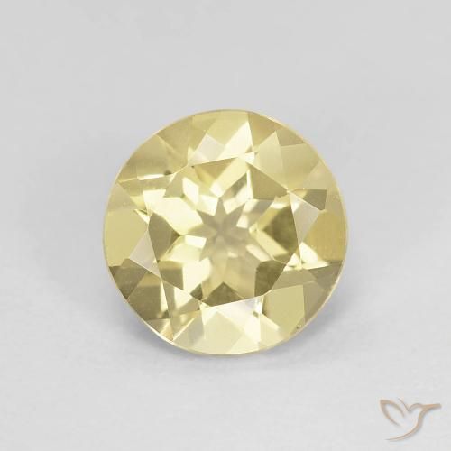 1.15ct 자연스러운 라이트 어스시 옐로우 녹주석, 둥근, VVS