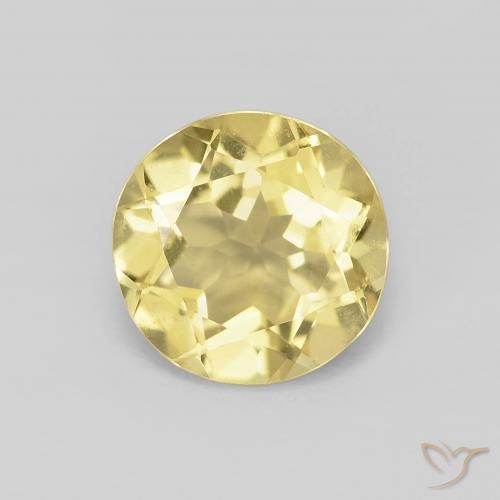 1.71ct 자연스러운 라이트 어스시 옐로우 녹주석, 둥근, VVS