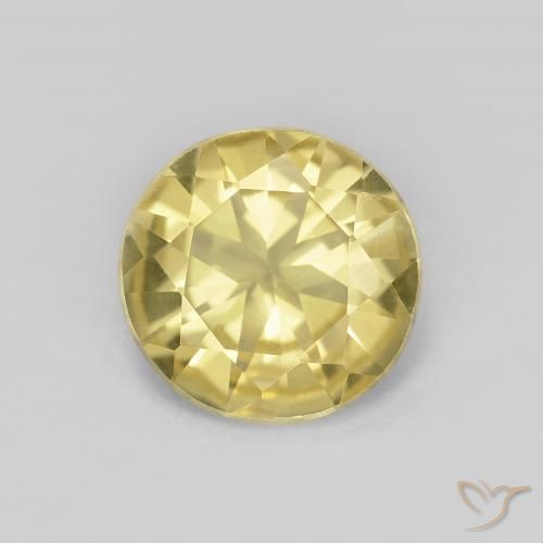 1.32ct 자연스러운 연노랑 녹주석, 둥근, VVS