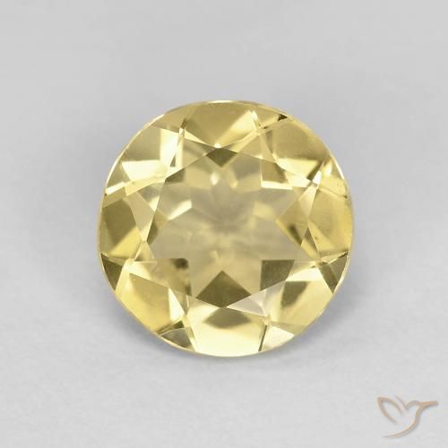 1.60ct 자연스러운 라이트 골드 녹주석, 둥근, VVS