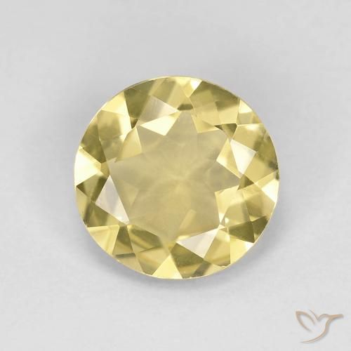 1.53ct 자연스러운 라이트 골드 녹주석, 둥근, VVS