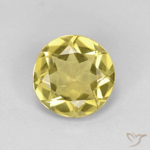 1.34ct 자연스러운 연노랑 녹주석, 둥근, VVS