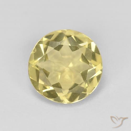 1.53ct 자연스러운 연노랑 녹주석, 둥근, VVS