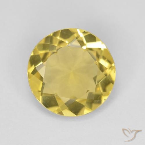 1.94ct 자연스러운 Medium Light-Yellow 녹주석, 둥근, VVS