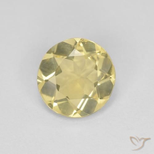 1.09ct 자연스러운 Medium Light-Yellow 녹주석, 둥근, VVS
