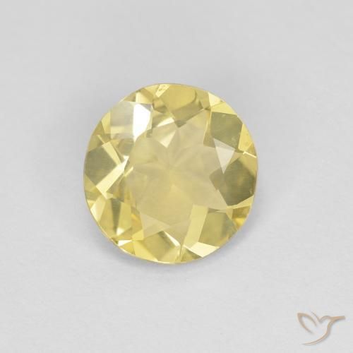1.09캐럿 천연 Medium Light-Yellow 녹주석, 둥근, VVS