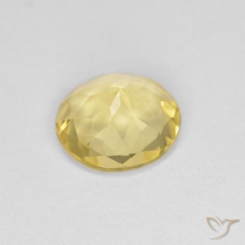1.09캐럿 천연 Medium Light-Yellow 녹주석, 둥근, VVS