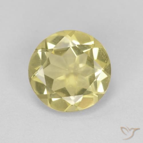 1.62ct 자연스러운 라이트 어스시 옐로우 녹주석, 둥근, VVS-VS