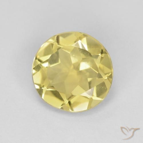 1.61ct 자연스러운 Medium Light-Yellow 녹주석, 둥근, VVS-VS