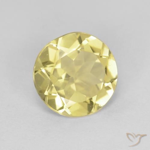 1.61캐럿 천연 Medium Light-Yellow 녹주석, 둥근, VVS-VS