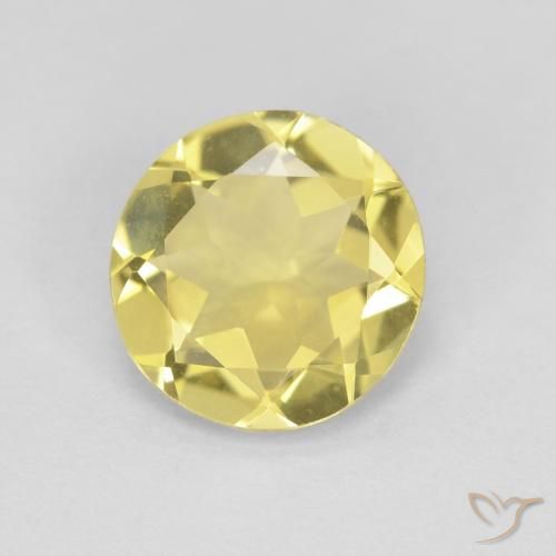 1.45ct 자연스러운 Medium Light-Yellow 녹주석, 둥근, VVS