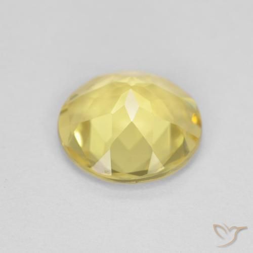1.45캐럿 천연 Medium Light-Yellow 녹주석, 둥근, VVS