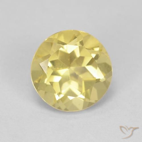 1.42ct 자연스러운 옅은 노랑 녹주석, 둥근, VS