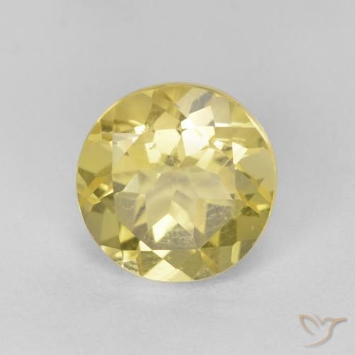1.46ct 자연스러운 Medium Light-Yellow 녹주석, 둥근, VS