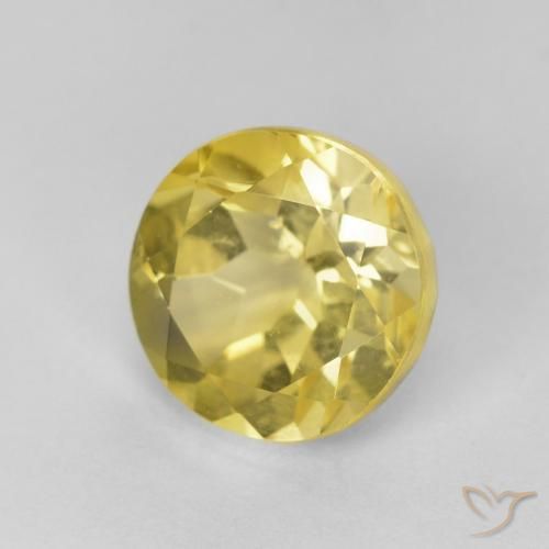 1.46캐럿 천연 Medium Light-Yellow 녹주석, 둥근, VS