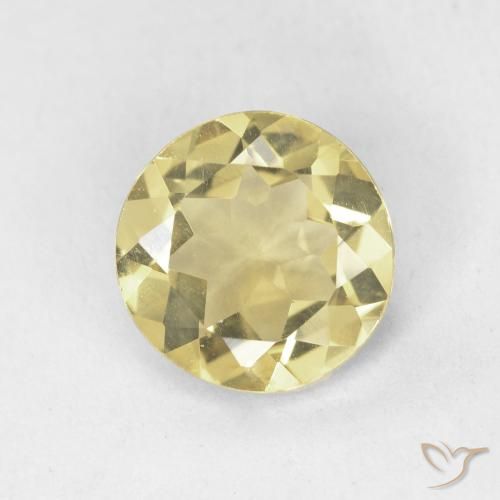 1.40ct 자연스러운 따뜻한 노란색 녹주석, 둥근, VVS-VS