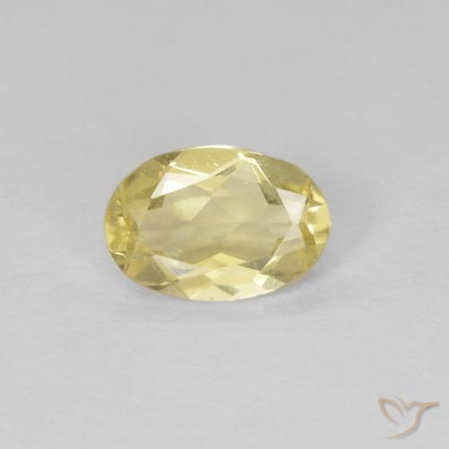 0.64ct 자연스러운 매우 밝은 디종 옐로우 녹주석, 타원형, VS