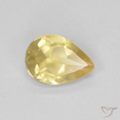 0.97ct 자연스러운 라이트 골드 녹주석, 배 모양, VVS