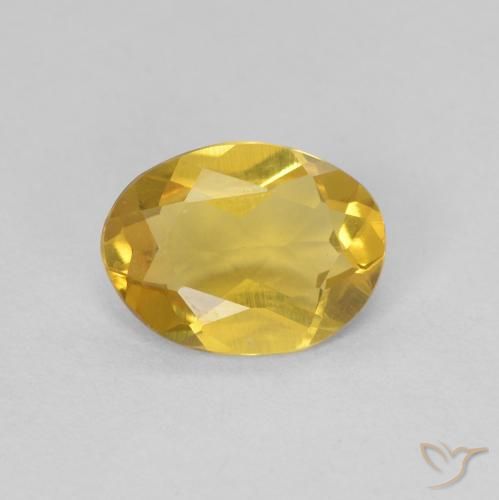 0.94ct 자연스러운 딥 옐로우 녹주석, 타원형, VVS