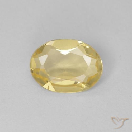 0.80ct 자연스러운 라이트 골드 녹주석, 타원형, VVS