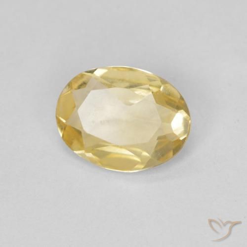 0.84ct 자연스러운 라이트 골드 녹주석, 타원형, VVS