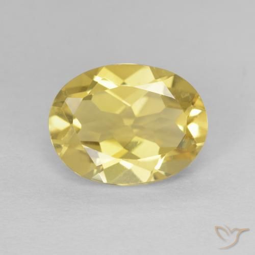 1.70ct 자연스러운 라이트 골드 녹주석, 타원형, VVS
