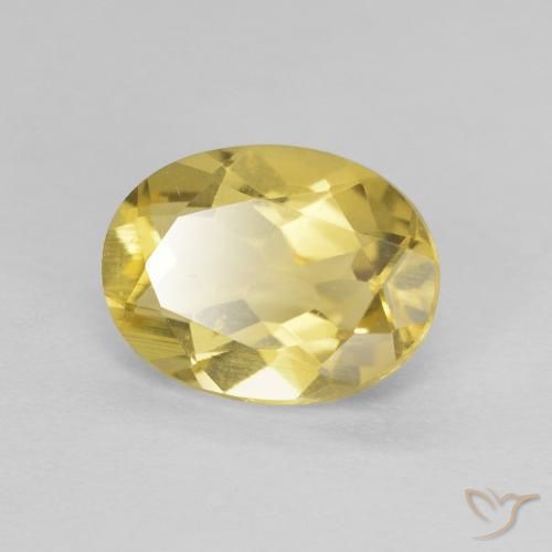 1.75ct 자연스러운 라이트 골드 녹주석, 타원형, VVS
