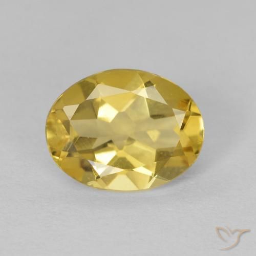 1.62ct 자연스러운 연노랑 녹주석, 타원형, VVS