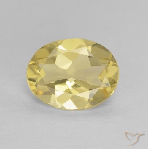 1.54ct 자연스러운 라이트 골드 녹주석, 타원형, VVS