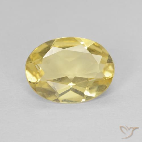 1.42ct 자연스러운 연노랑 녹주석, 타원형, VVS