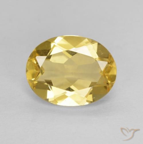 1.75ct 자연스러운 연노랑 녹주석, 타원형, VVS