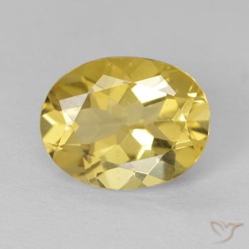 2.22ct 자연스러운 연노랑 녹주석, 타원형, VVS