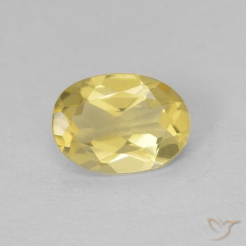 0.63ct 자연스러운 옅은 노랑 녹주석, 타원형, VVS