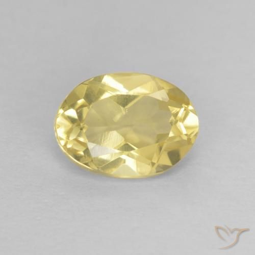 0.82ct 자연스러운 매우 밝은 디종 옐로우 녹주석, 타원형, VVS