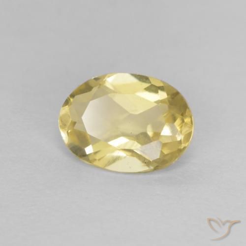 0.67ct 자연스러운 연노랑 녹주석, 타원형, VVS