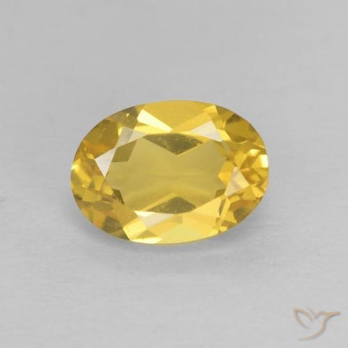 0.89ct 자연스러운 허니 옐로우 녹주석, 타원형, VVS