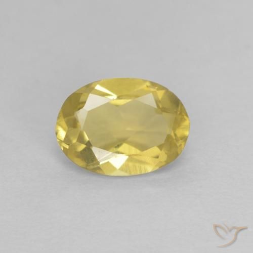 0.62ct 자연스러운 미디엄 옐로우 녹주석, 타원형, VVS