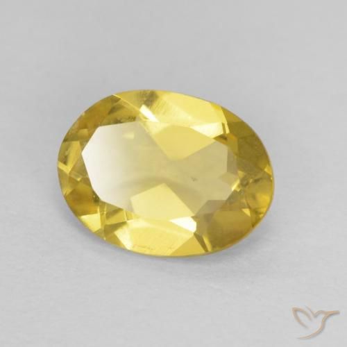 0.93ct 자연스러운 연노랑 녹주석, 타원형, VVS