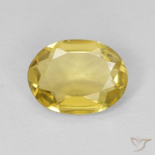 0.88ct 자연스러운 옅은 노랑 녹주석, 타원형, VVS