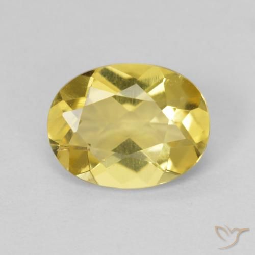0.99ct 자연스러운 옅은 노랑 녹주석, 타원형, VVS