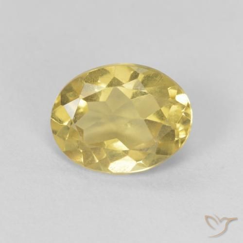 1.12ct 자연스러운 Medium Light-Yellow 녹주석, 타원형, VVS-VS