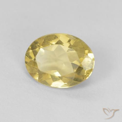 1.12캐럿 천연 Medium Light-Yellow 녹주석, 타원형, VVS-VS