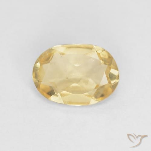 0.91ct 자연스러운 연노랑 녹주석, 타원형, VVS-VS